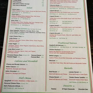 Menu as of 11/13