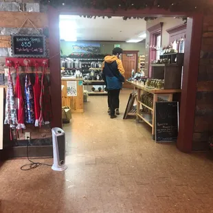 Sampling delicious oil and vinegar!