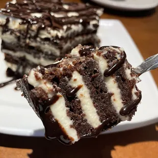 Chocolate Brownie Lasagna - open wide!