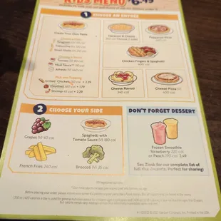 Kid&apos;s menu