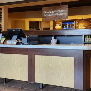 a restaurant counter