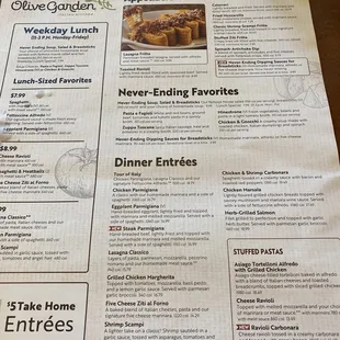 8321 updated menu. They don't have the stuff chicken marsala anymore! I was sad and no mussels for apps either , but still tasty!