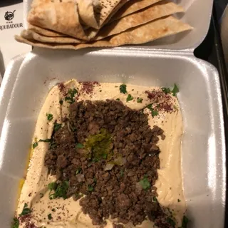 Hummus with Lamb and beef