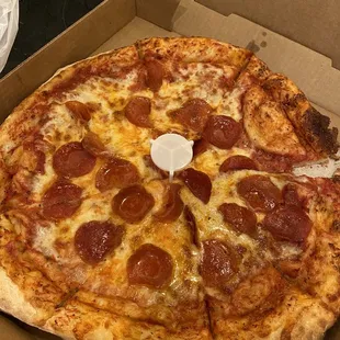 a pepperoni pizza