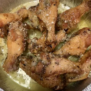 Garlic Parmesan wings! Bomb!