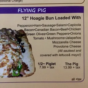 Flying Pig ingredients