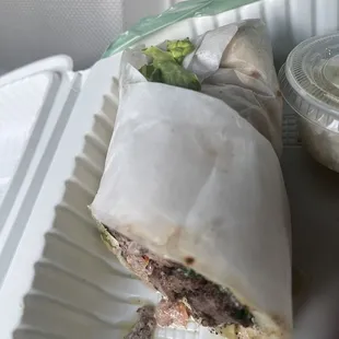 Half lamb shawarma wrap