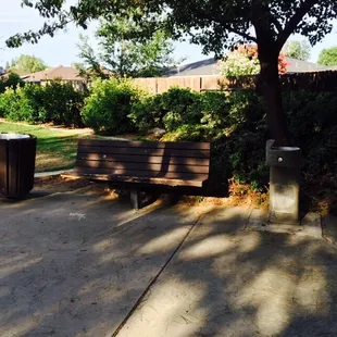 Benches and a working water fountain