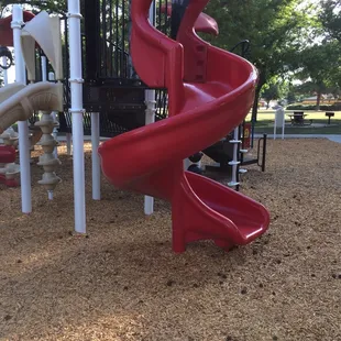 Who doesn't love a corkscrew slide?