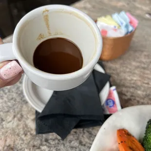 Greek coffee all gone...just the coffee sludge left