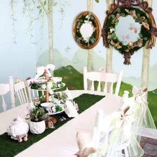 a table set for a baby shower