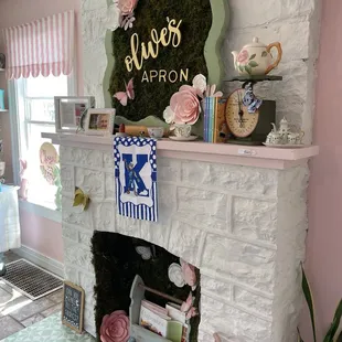 Inside fireplace
