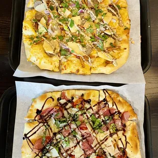 Caprese pizza and Oktoberfest special pizza