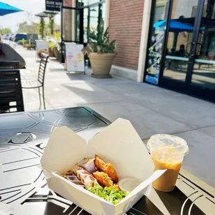 Croffle &amp; fried chicken (good) and White Mocha Latte (OK) | www.moniquedao.com