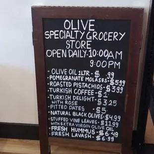 menu