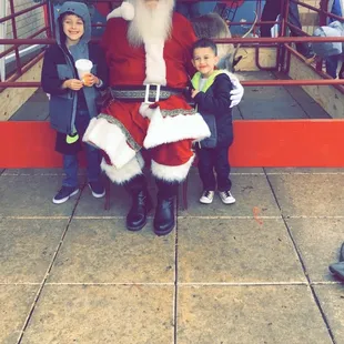 Santa and a reindeer at Thanksgiving Brunch!