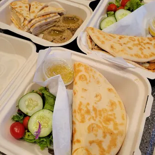 Yummy baba ghanoush and souvlaki