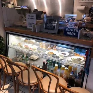 interior, sushi and sashimi