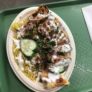 Schawarma chicken with rice