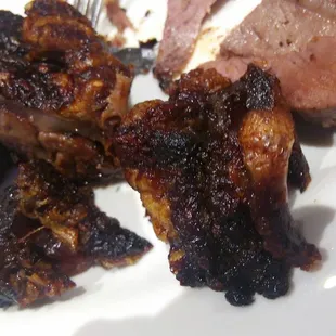 Crispy juicy beef fresh off the skewer