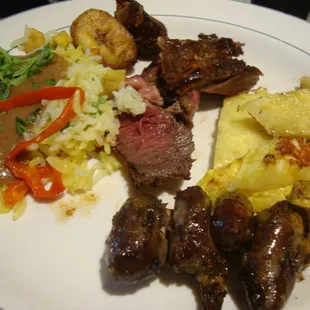 some meats and buffet fare