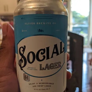 a can of social lager
