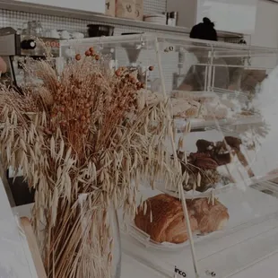 a display of baked goods