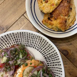 Lox bagels, savory scones