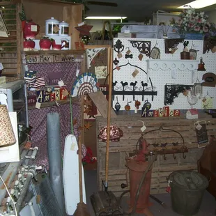 Showing some of our kitchen decor, farm house items, man cave, and primitive items