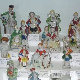 OCCUPIED JAPAN Figurines.  Made in Japan after WWII, 1945 to 1952.  All marked, Made in Occupied Japan.