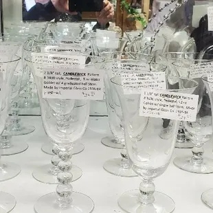 Vintage Candlewick pattern Goblets, made by the Cambridge Glass Co