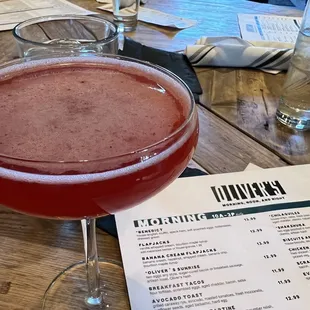 The Blushing Strawberry morning cocktail