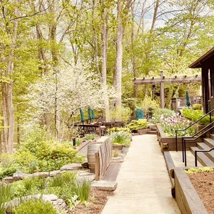 the walkway leading to the winery