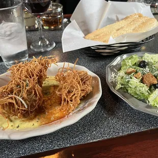 Angel Hair Crab Balls and Caesar salad