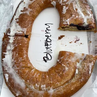 This Blueberry Kringle made it home to VA on the plane also.