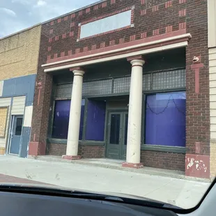 the front of the building