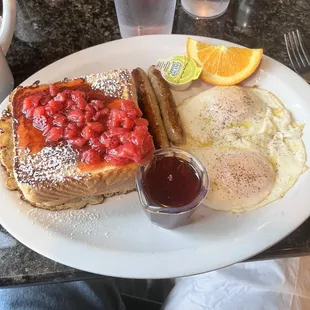 Stuffed French toast.  Excellent.