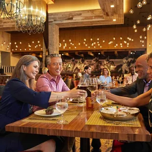 a group of people enjoying a meal