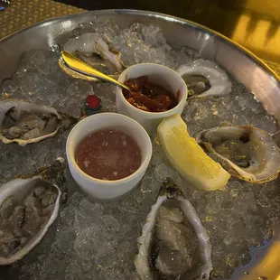 a platter of oysters