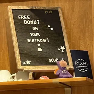 Free donut on your birthday
