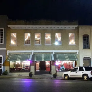 Night time during the holidays.