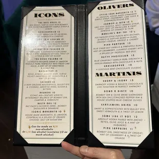 the menu and prices