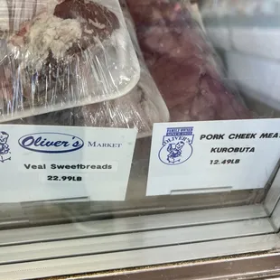 meat in a display case