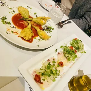 FIORI DI ZUCCA and YELLOWTAIL CARPACCIO