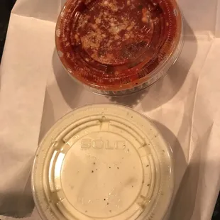 Ranch and pizza sauce for cheese bread
