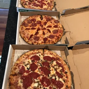 3 medium pizzas, used a competitors coupon and only paid $15 for all 3!