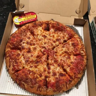 Medium cheese, with anchovies on the side. *Note- whole tin of anchovies!!! Mamas in heaven!