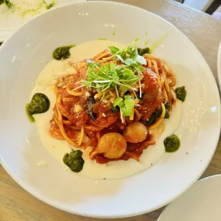 Chitarra Pomodoro and Burrata Lunch