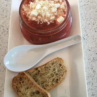 Refreshing tomato watermelon gazpacho!!