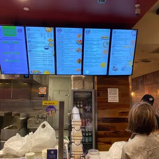 menus on the wall